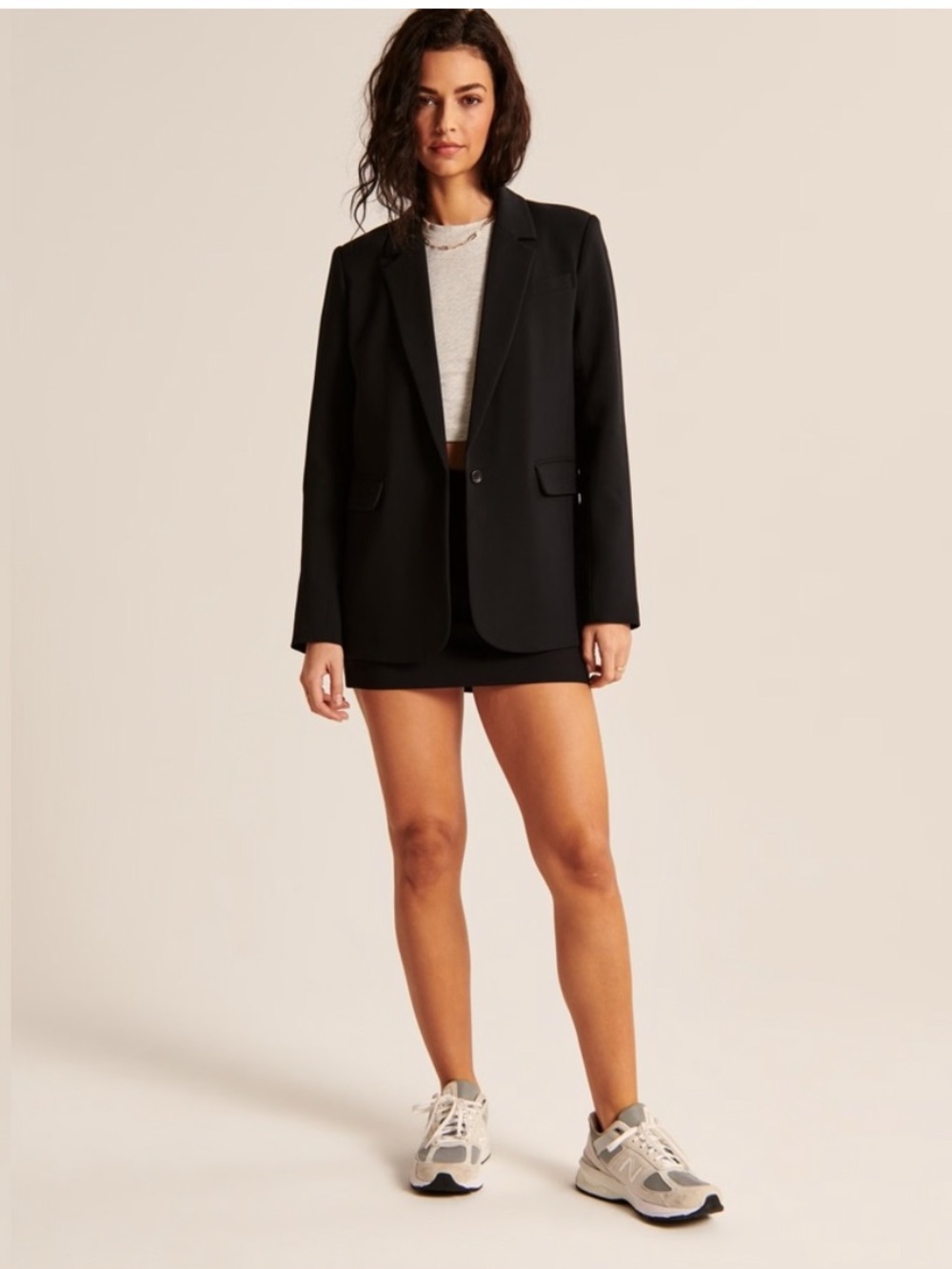 Abercrombie & Fitch Black Oversized Women's Blazer